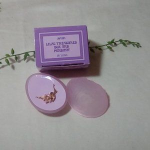 Vintage Avon Lilac Treasures Box and Pendant